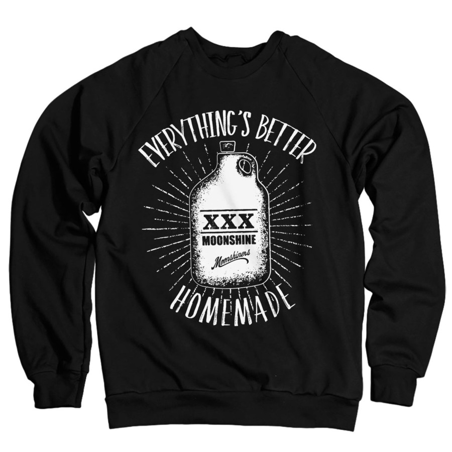 Mann Shirtstore | Moonshiners - Everything'S Better Homemade Sweatshirt Black