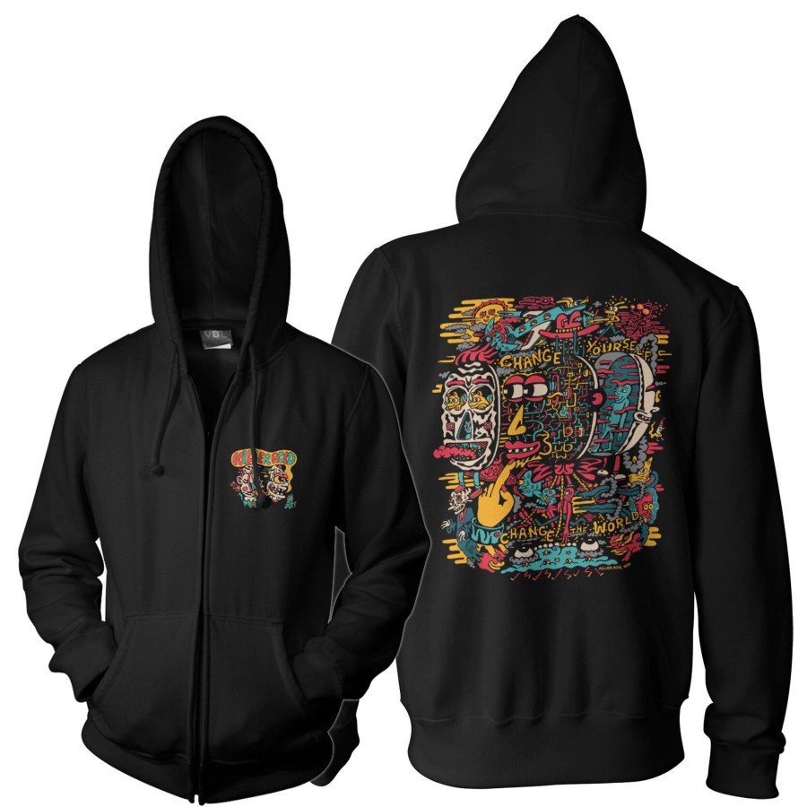 Mann Shirtstore | Killer Acid - Change Yourself Zipped Hoodie Black