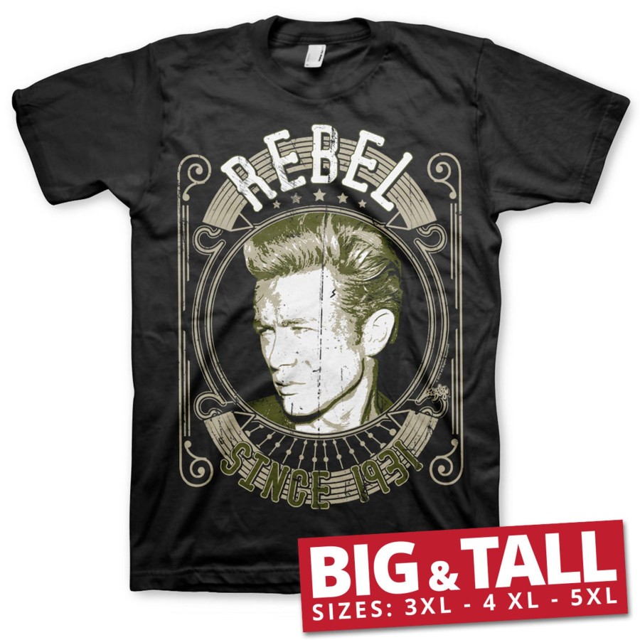 Mann Shirtstore | James Dean - Rebel Since 1931 Big & Tall T-Shirt Black