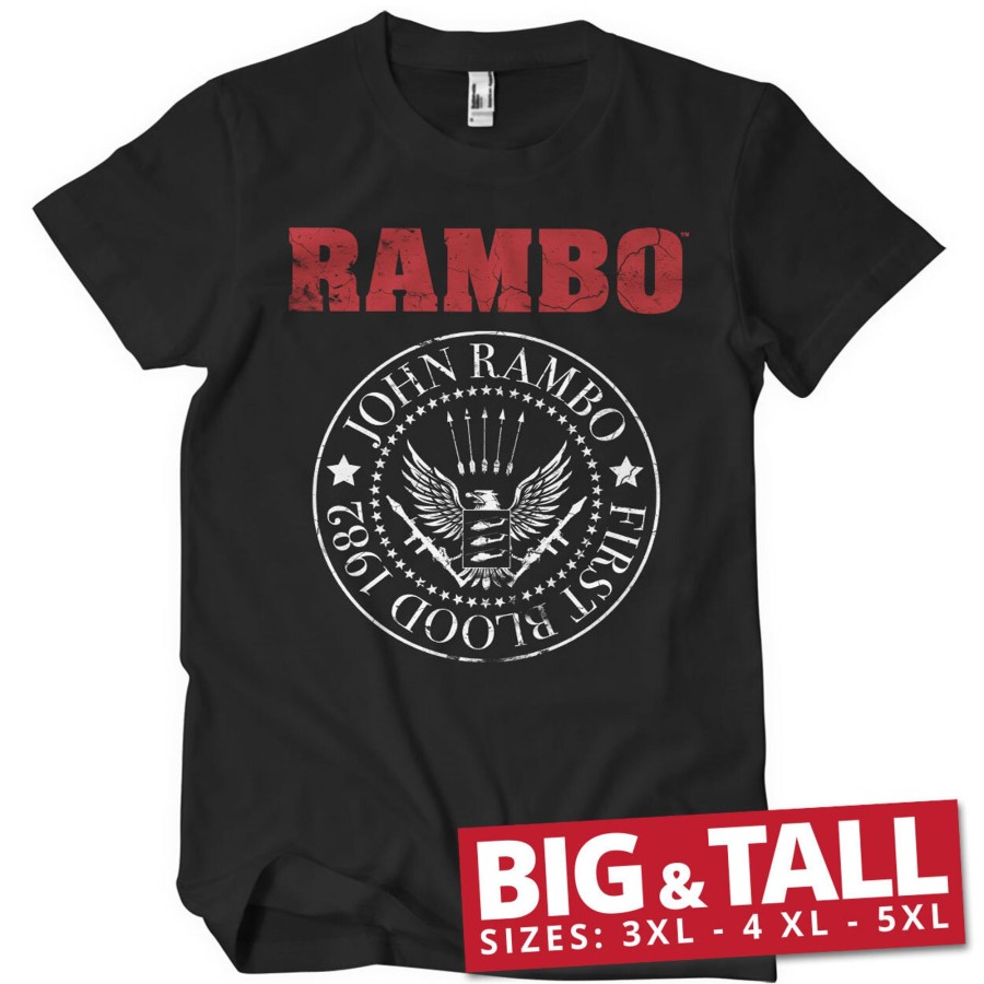 Mann Shirtstore | First Blood 1982 Seal Big & Tall T-Shirt Black