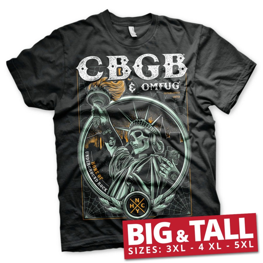 Mann Shirtstore | Cbgb - Statue Of Underground Rock Big & Tall T-Shirt Black