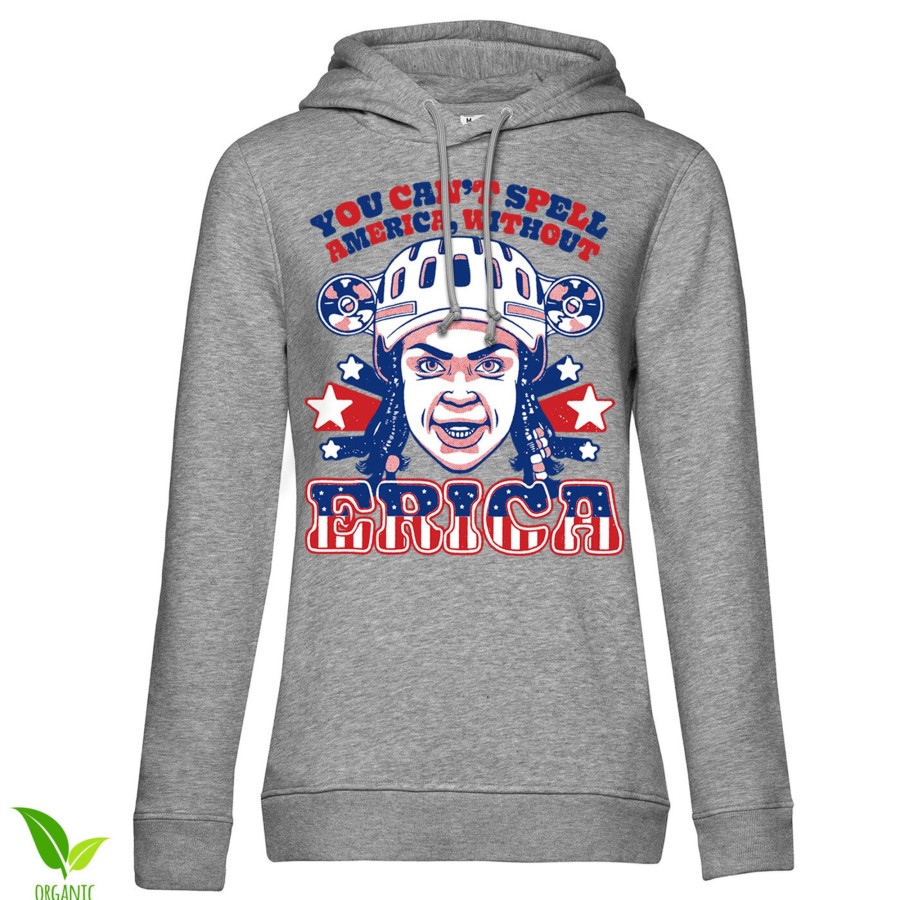 Kvinna Shirtstore | You Can'T Spell America Without Erica Girls Hoodie Heathergrey