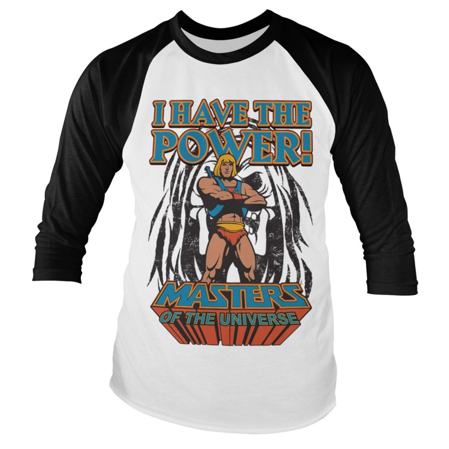 Mann Shirtstore | I Have The Power Baseball Long Sleeve Tee White-Black