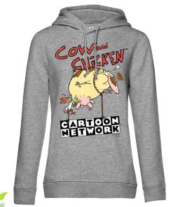Kvinna Shirtstore | Cow And Chicken Balloon Girls Hoodie Heathergrey