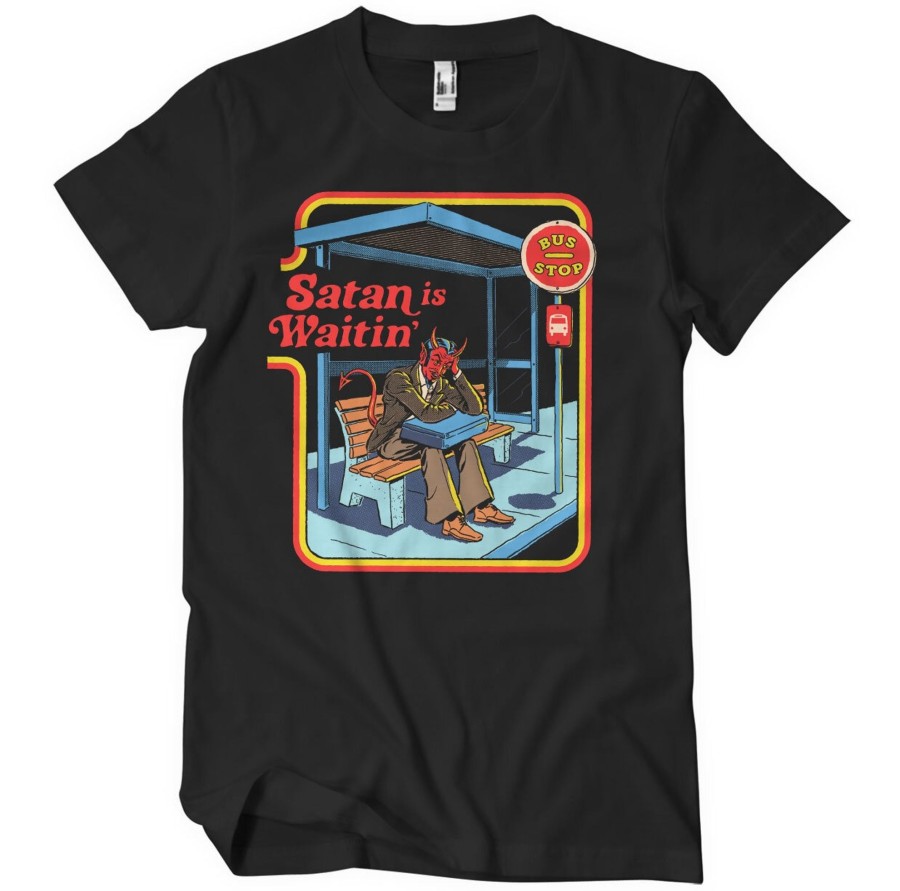 Mann Shirtstore | Satan Is Waiting T-Shirt Black