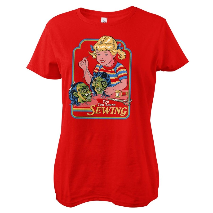 Kvinna Shirtstore | You Can Learn Sewing Girly Tee Red