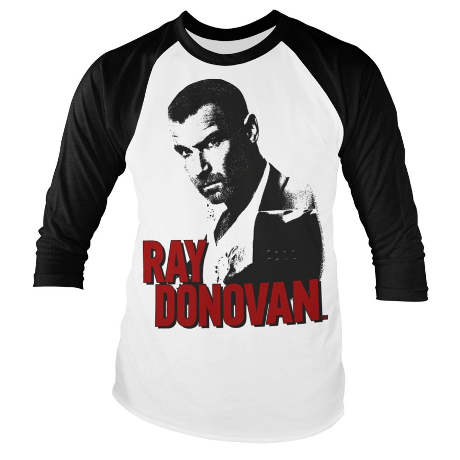 Mann Shirtstore | Ray Donovan Baseball Long Sleeve Tee White-Black