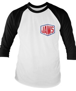 Mann Shirtstore | Jaws - Adventure Of A Lifetime Baseball Long Sleeve Tee White-Black