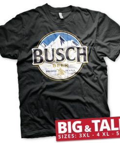 Mann Shirtstore | Busch Beer Vintage Label Big & Tall T-Shirt Black