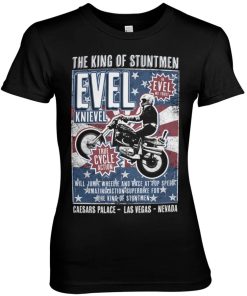 Kvinna Shirtstore | Evel Knievel Poster Girly Tee Black