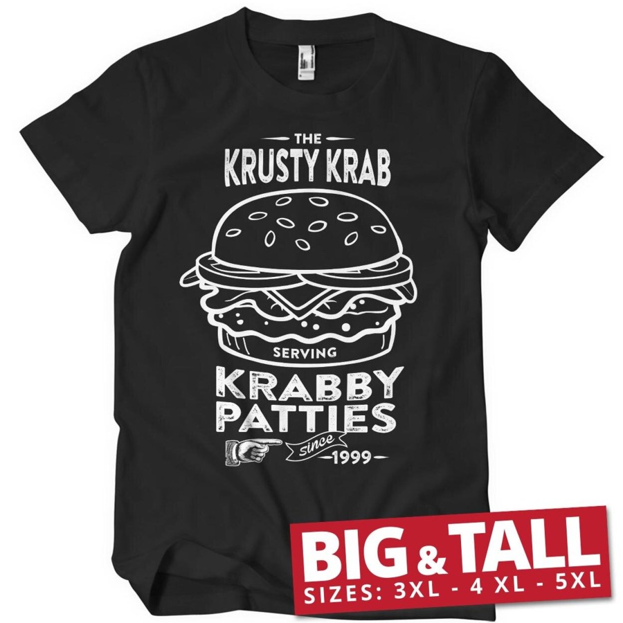 Mann Shirtstore | The Krusty Krab Serving Krabby Patties Big & Tall T-Shirt Black