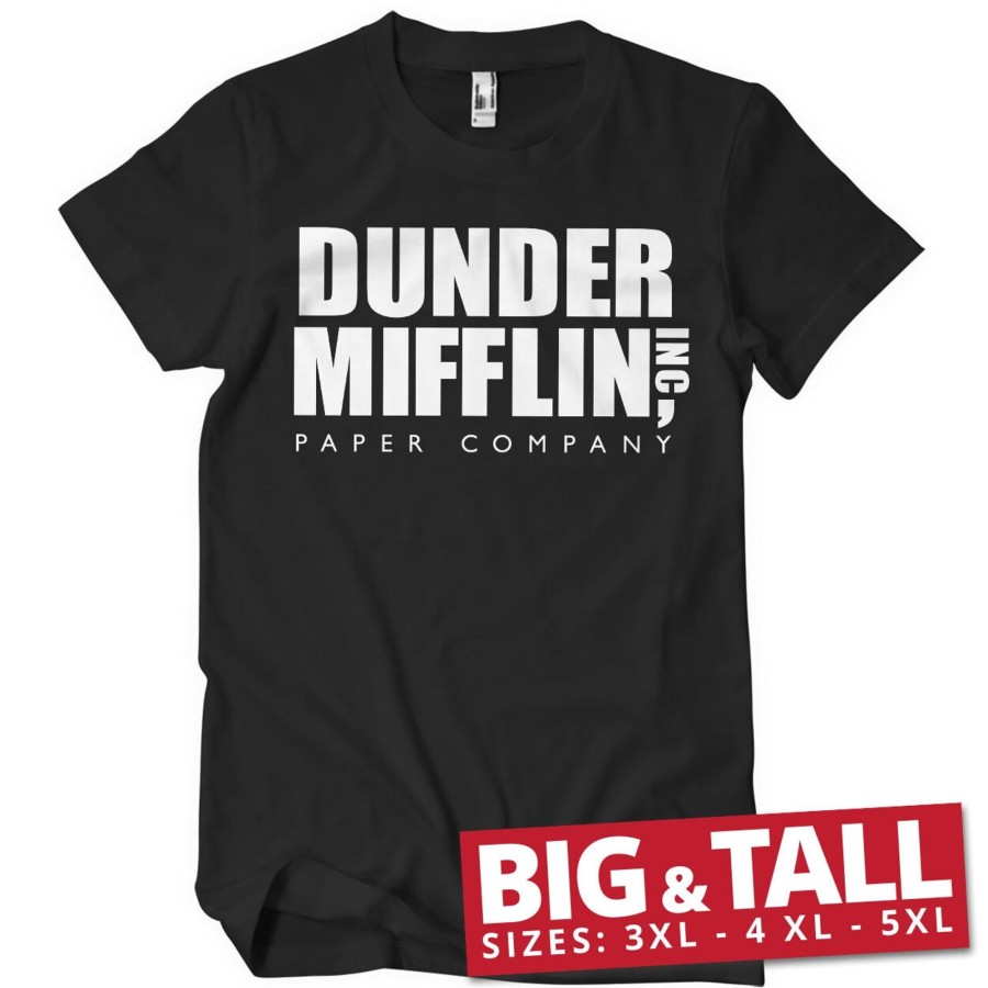 Mann Shirtstore | Dunder Mifflin Inc. Logo Organic Big & Tall T-Shirt Black