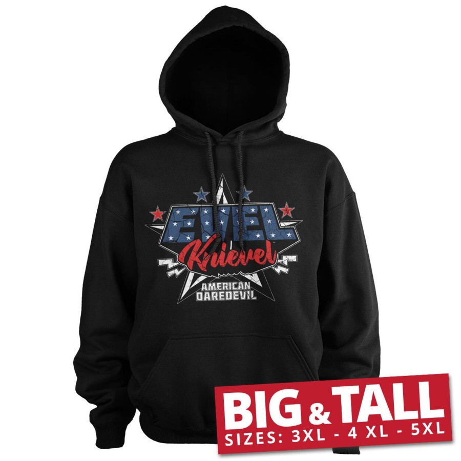 Mann Shirtstore | Evel Knievel - American Daredevil Big & Tall Hoodie Black