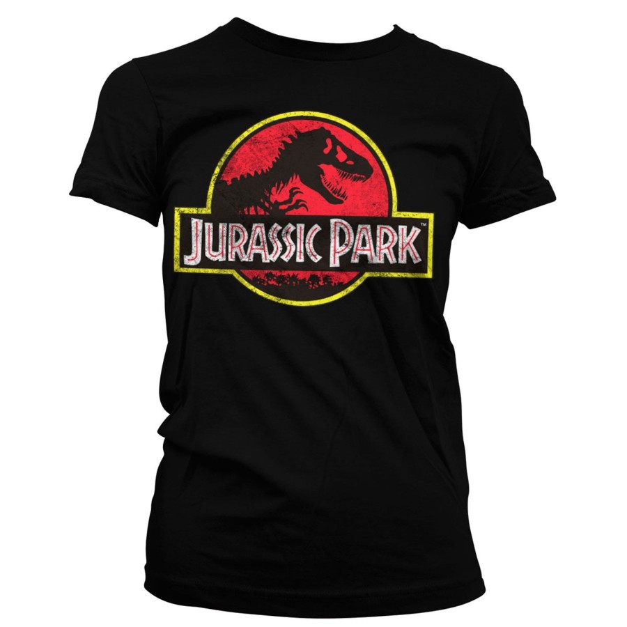 Kvinna Shirtstore | Jurassic Park Distressed Logo Girly Tee