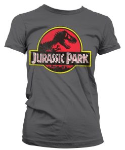 Kvinna Shirtstore | Jurassic Park Distressed Logo Girly Tee