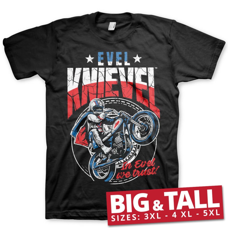 Mann Shirtstore | Evel Knievel Wheelie Big & Tall T-Shirt Black