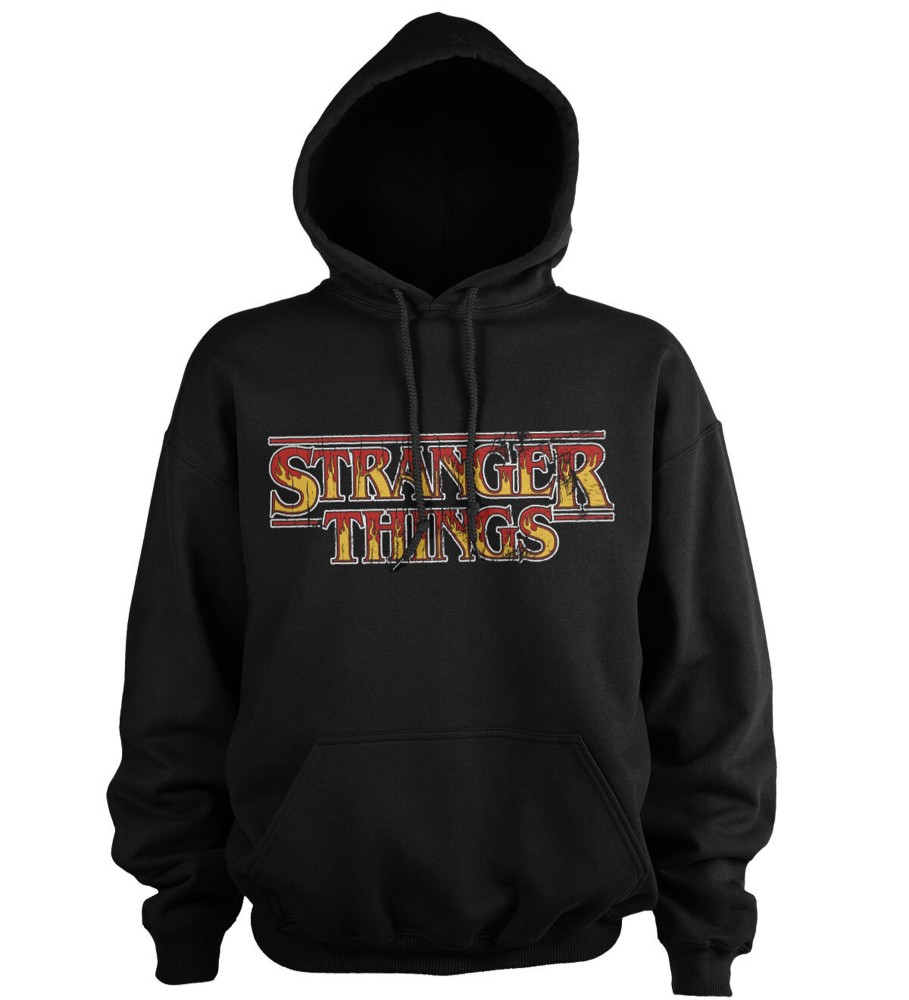 Mann Shirtstore | Stranger Things Fire Logo Hoodie Black