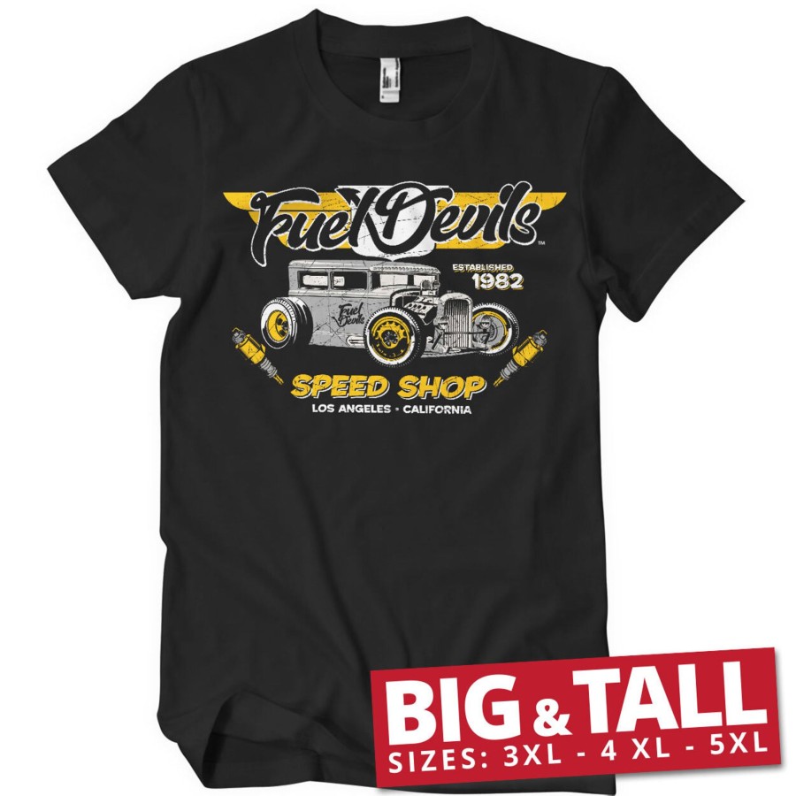 Mann Shirtstore | Fuel Devils - La Speed Shop Big & Tall T-Shirt Black