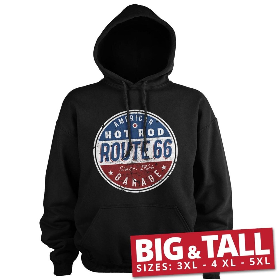Mann Shirtstore | Route 66 - Hot Rod Garage Big & Tall Hoodie Black