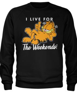 Mann Shirtstore | Garfield - Live For The Weekend Sweatshirt Black