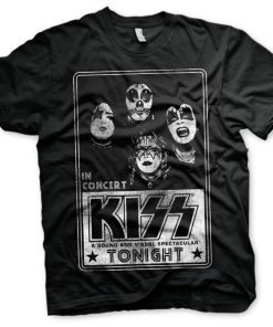 Mann Shirtstore | Kiss In Concert Distressed Poster T-Shirt Black
