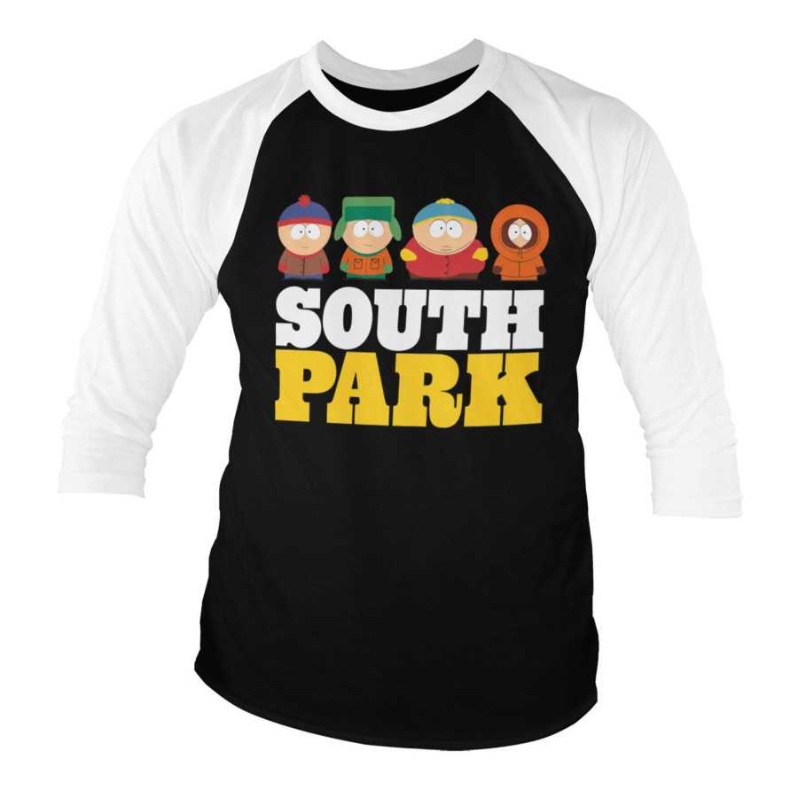 Mann Shirtstore | South Park Baseball 3/4 Sleeve Tee White-Black