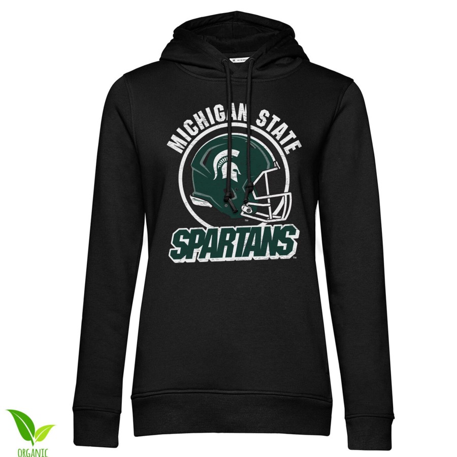 Kvinna Shirtstore | Spartans Helmet Girls Hoodie Black