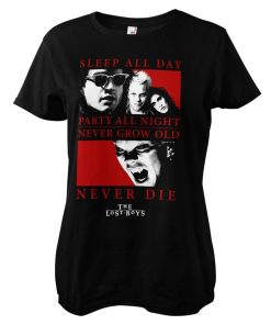 Kvinna Shirtstore | Sleep All Day - Party All Night Girly Tee Black