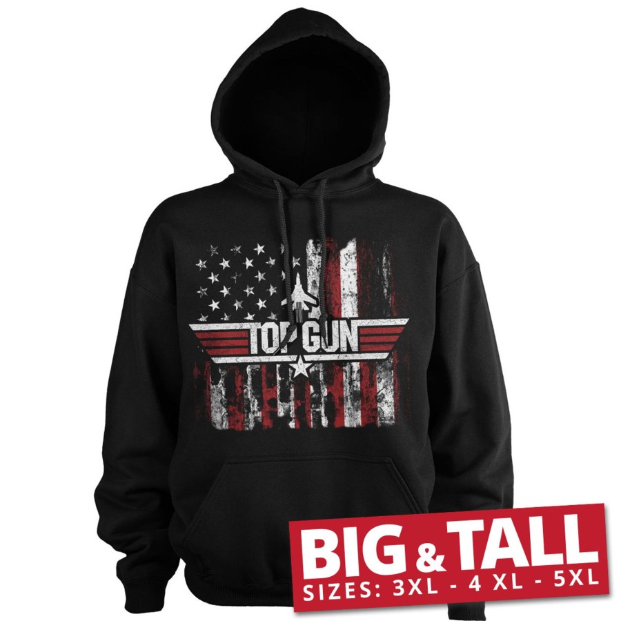 Mann Shirtstore | Top Gun - America Big & Tall Hoodie Black