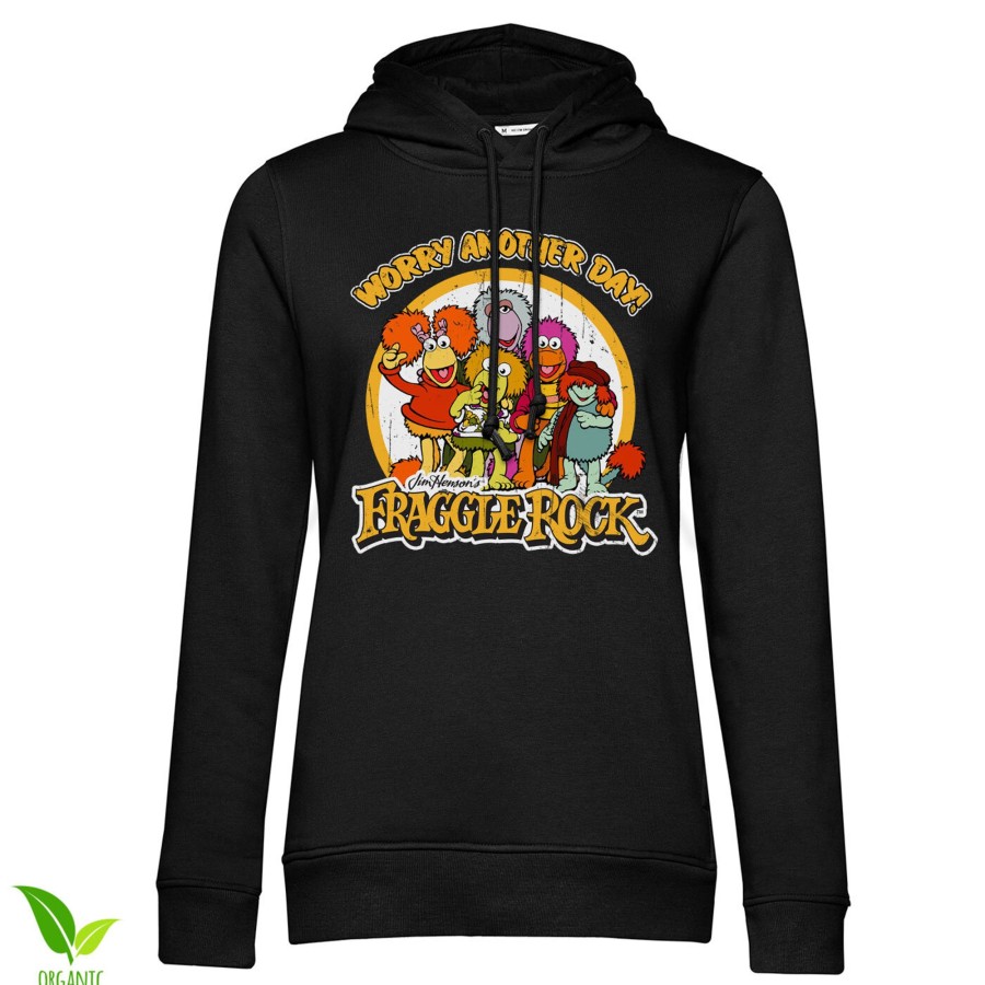 Kvinna Shirtstore | Fraggle Rock - Worry Another Day Girls Hoodie Black
