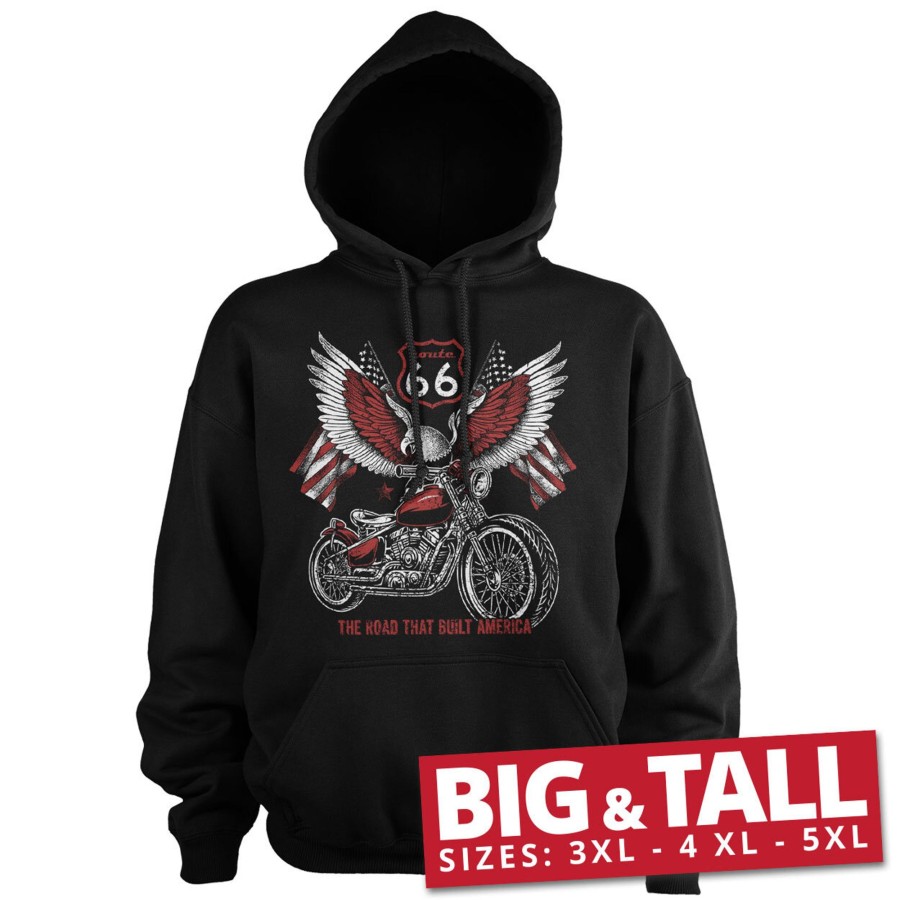 Mann Shirtstore | Route 66 - American Eagle Bike Big & Tall Hoodie Black