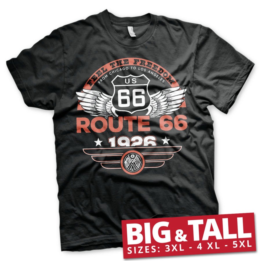 Mann Shirtstore | Route 66 - Feel The Freedom Big & Tall T-Shirt Black
