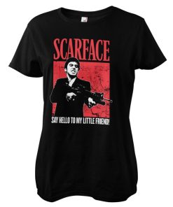 Kvinna Shirtstore | Say Hello To My Little Friend Girly Tee Black