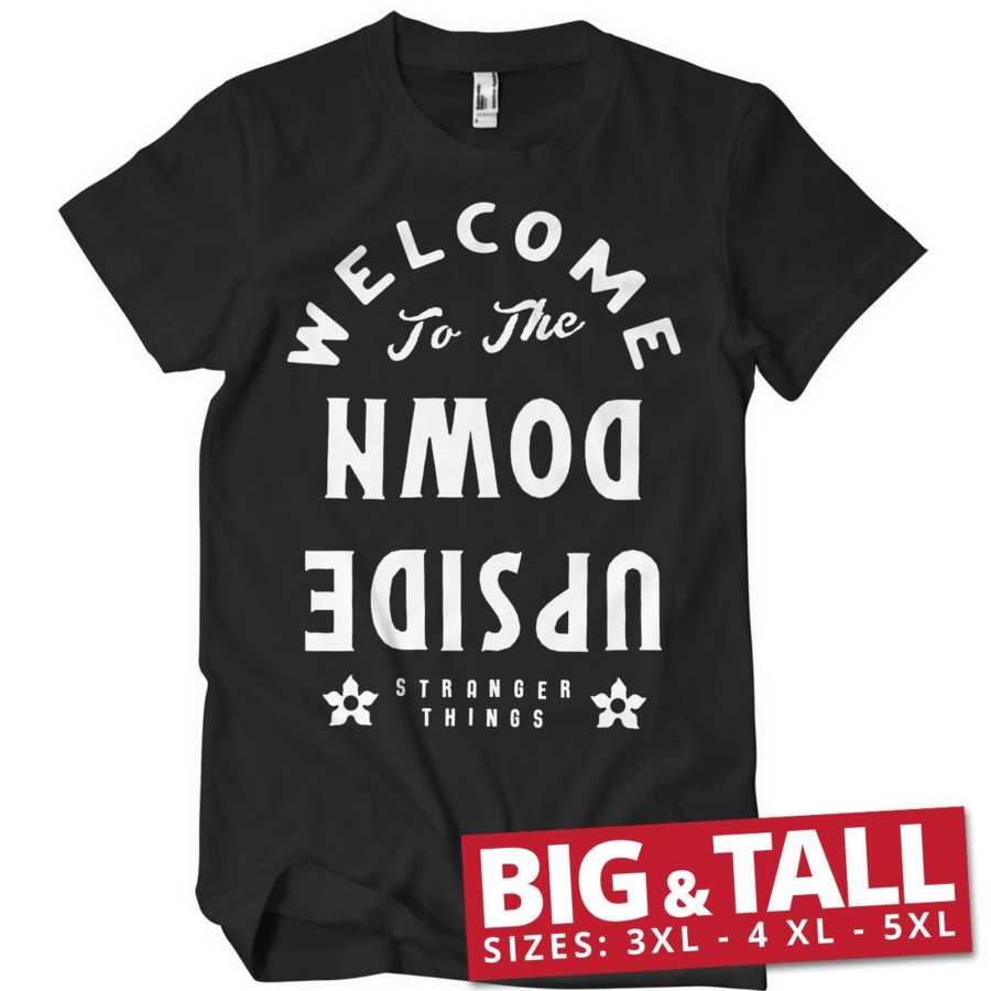 Mann Shirtstore | Welcome To The Upside Down Big & Tall T-Shirt Black