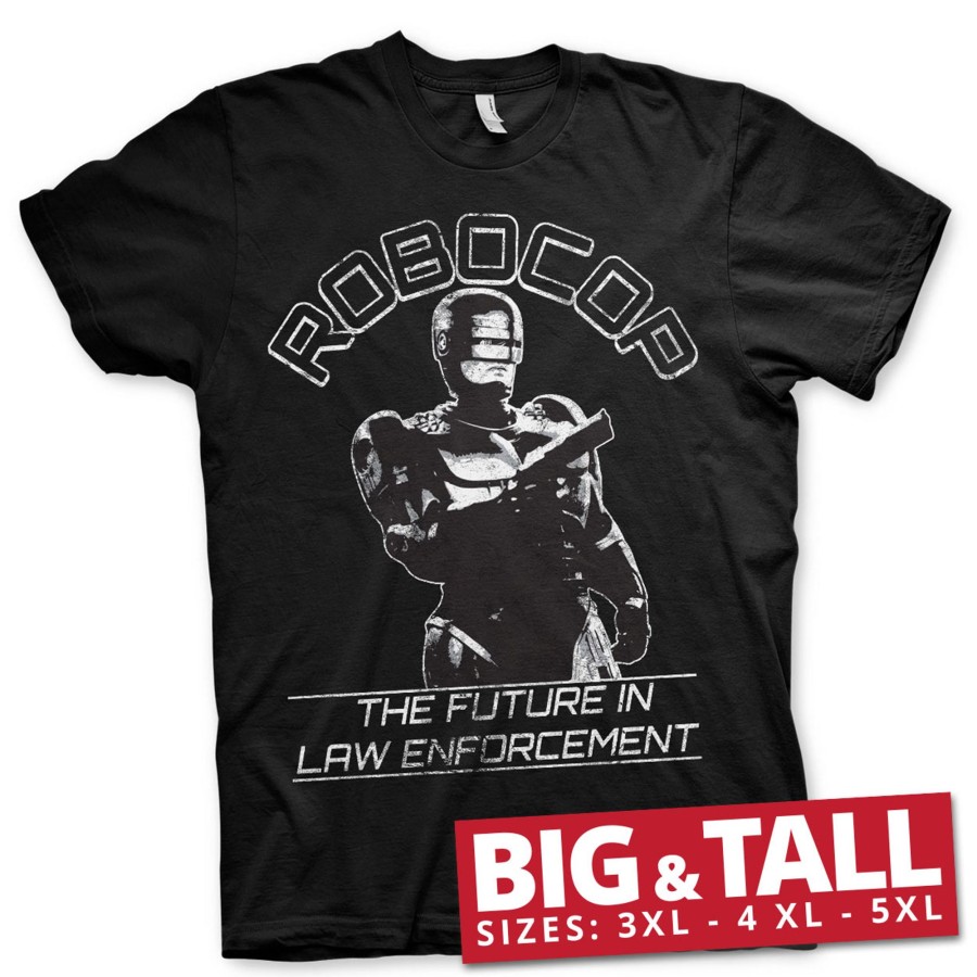 Mann Shirtstore | Robocop - The Future In Law Emforcement Big & Tall T-Shirt Black