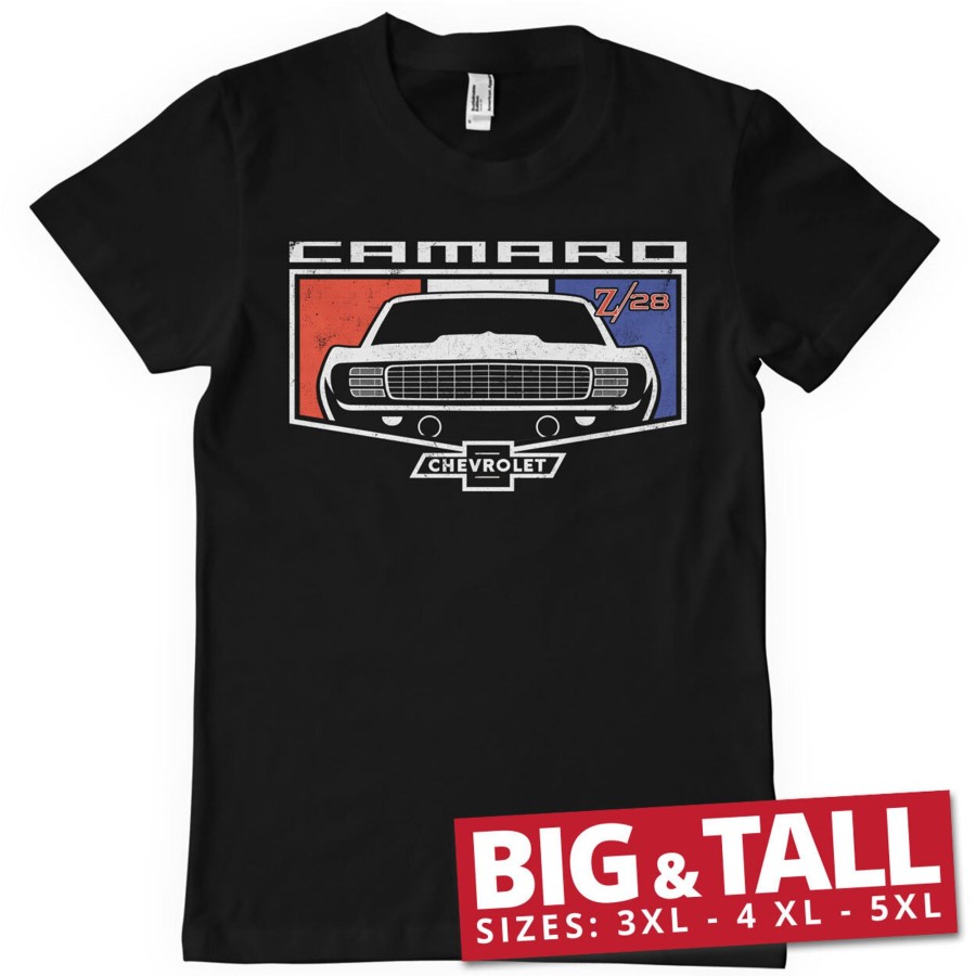 Mann Shirtstore | Chevrolet Camaro Emblem Big & Tall T-Shirt Black