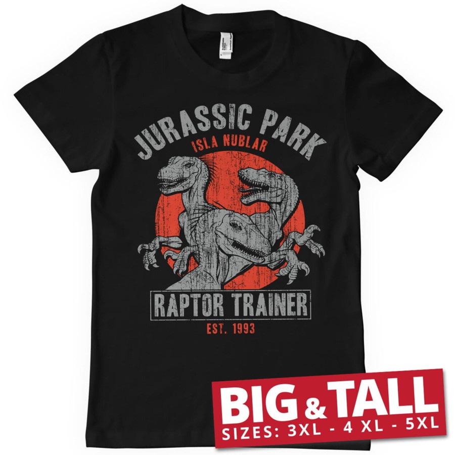 Mann Shirtstore | Jurassic Park - Raptor Trainer Big & Tall T-Shirt Black