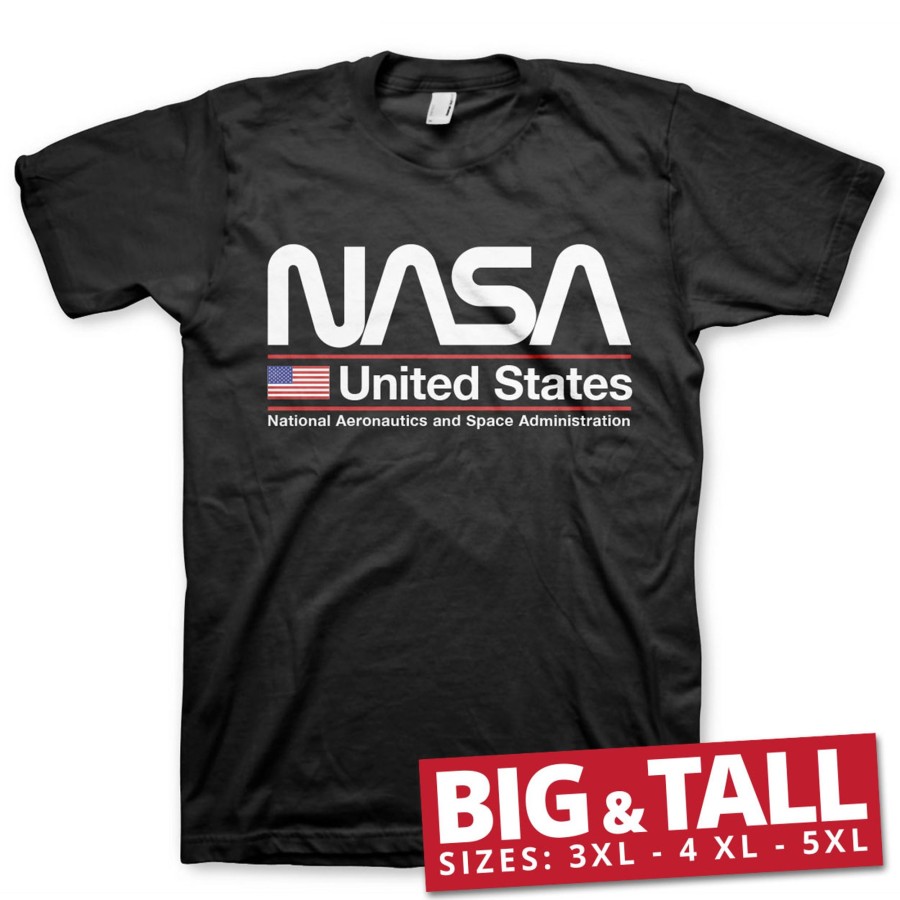 Mann Shirtstore | Nasa - United States Big & Tall T-Shirt Black
