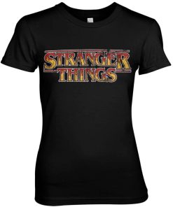 Kvinna Shirtstore | Stranger Things Fire Logo Girly Tee Black