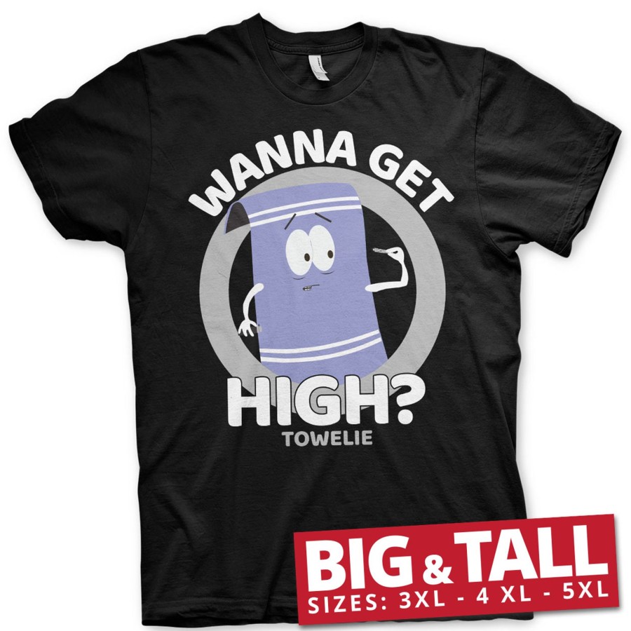 Mann Shirtstore | South Park / Towelie - Wanna Get High Big & Tall T-Shirt Black