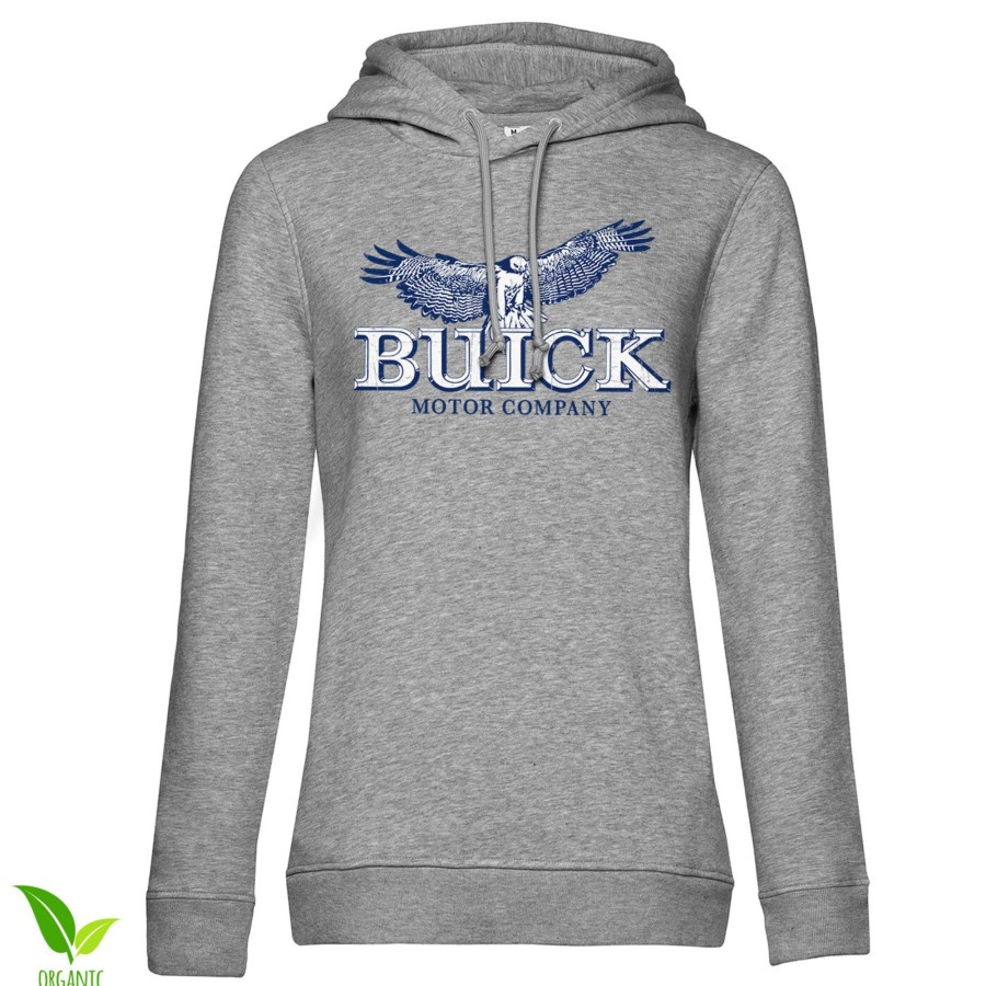 Kvinna Shirtstore | Buick Hawk Logo Girls Hoodie Heathergrey