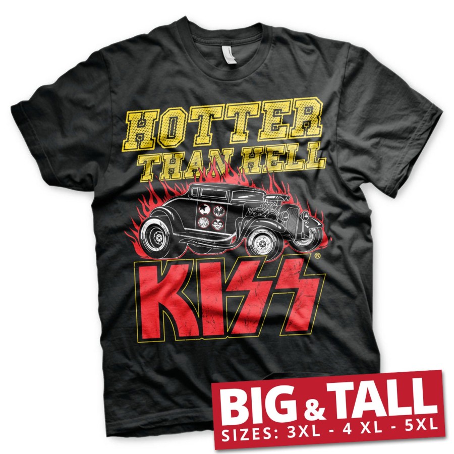 Mann Shirtstore | Kiss - Hotter Than Hell Big & Tall T-Shirt Black