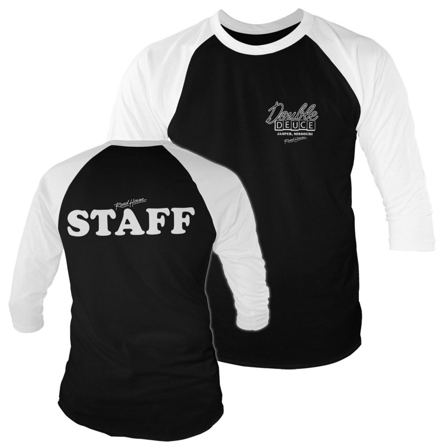 Mann Shirtstore | Double Deuce Staff Baseball 3/4 Sleeve Tee Blackwhite
