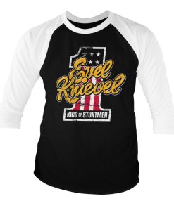 Mann Shirtstore | King Of Stuntmen Baseball 3/4 Sleeve Tee Whiteblack