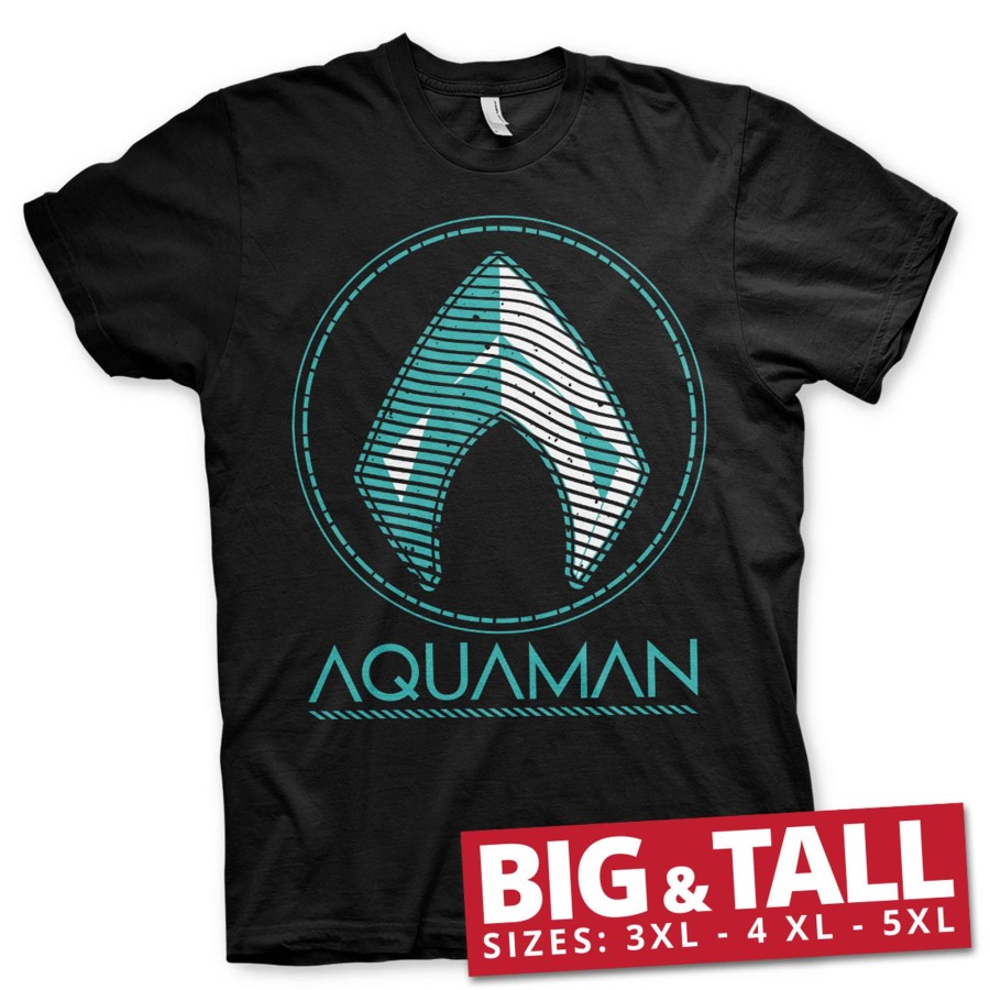 Mann Shirtstore | Aquaman - Distressed Shield Big Tall T-Shirt Black