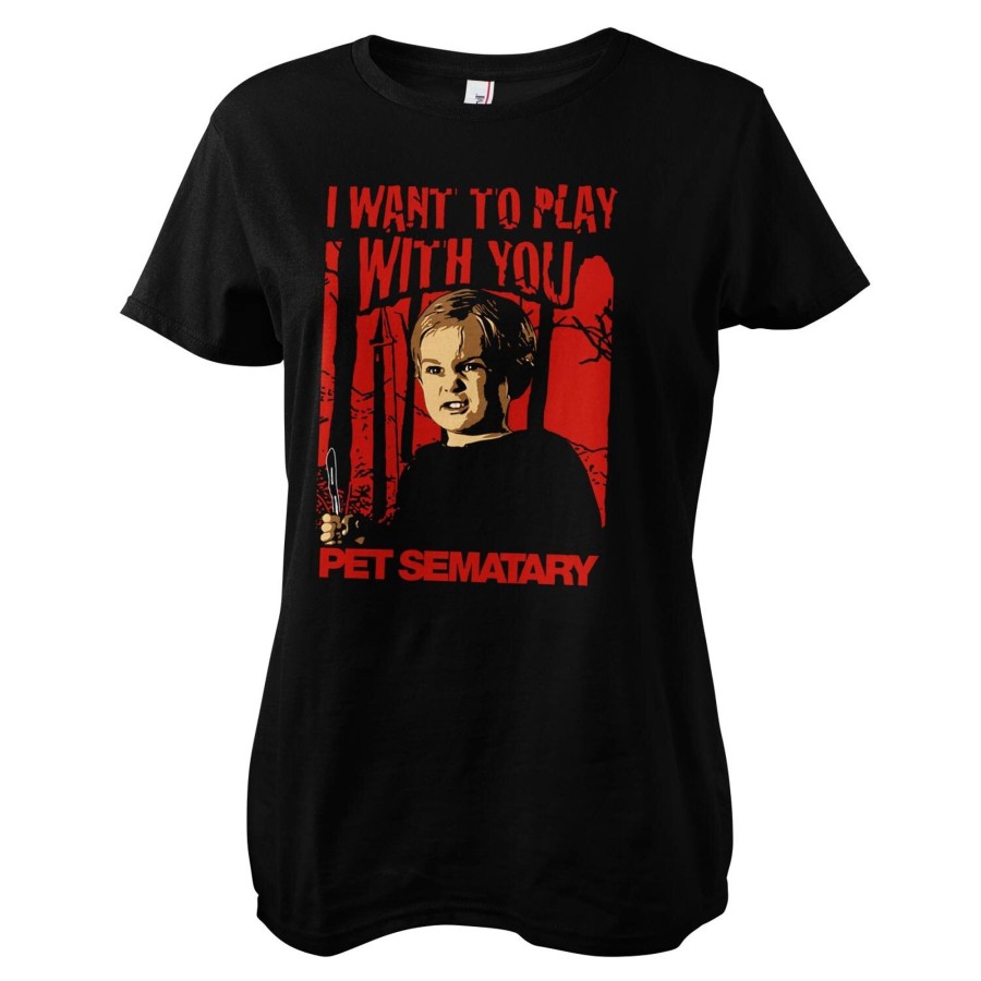 Kvinna Shirtstore | I Want To Play With You Girly Tee Black