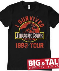 Mann Shirtstore | Jurassic Park 1993 Tour Big & Tall T-Shirt Black