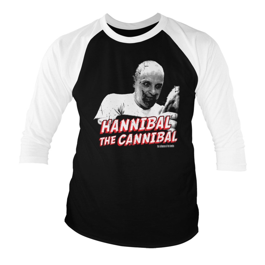 Mann Shirtstore | Hannibal The Cannibal Baseball 3/4 Sleeve Tee White-Black