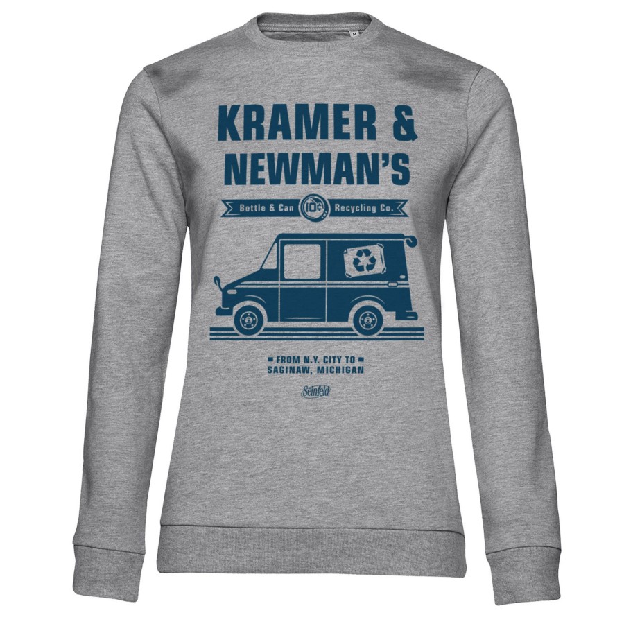 Kvinna Shirtstore | Kramer & Newman'S Recycling Co Girly Sweatshirt Heathergrey