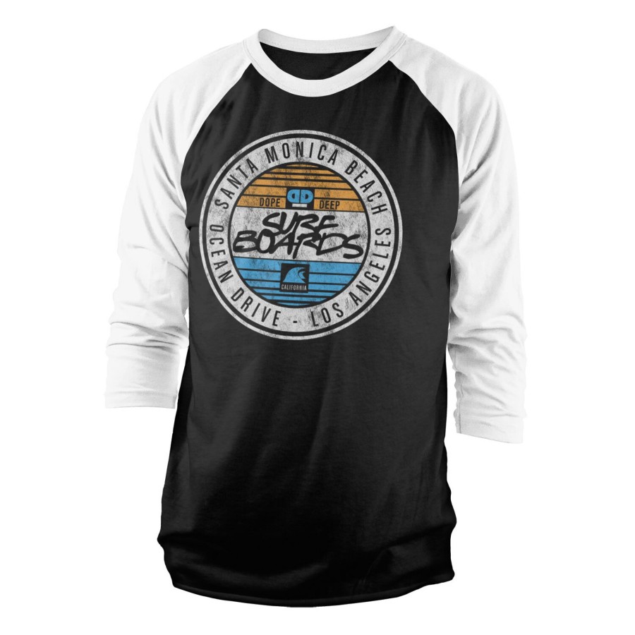 Mann Shirtstore | D&D Ocean Drive Baseball 3/4 Sleeve Tee Whiteblack